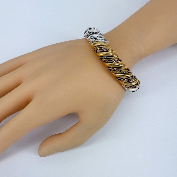 Designer Inspired Two Tone or Silver Finish Stretc