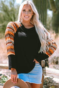 Aurora Raglan Patchwork Long Sleeve Top