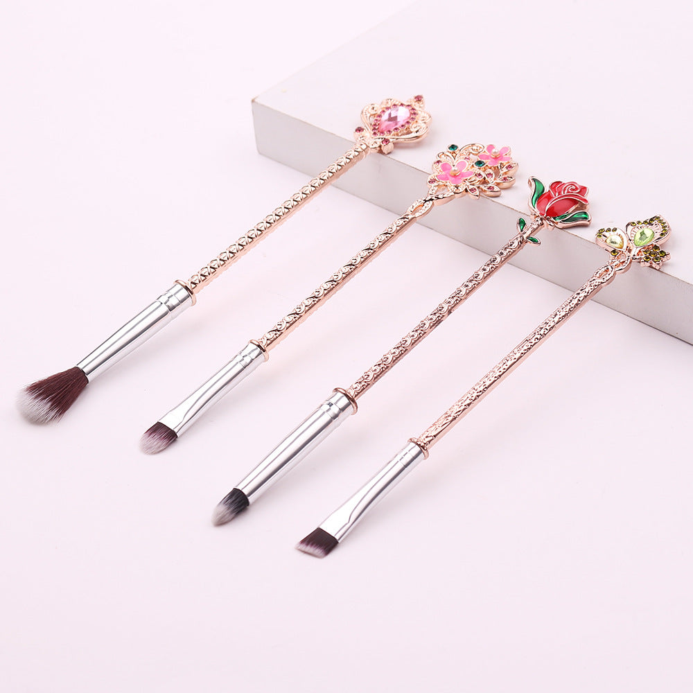 Beauty And The Beast Rose Makeup Brush Portable Makeup Tool Set