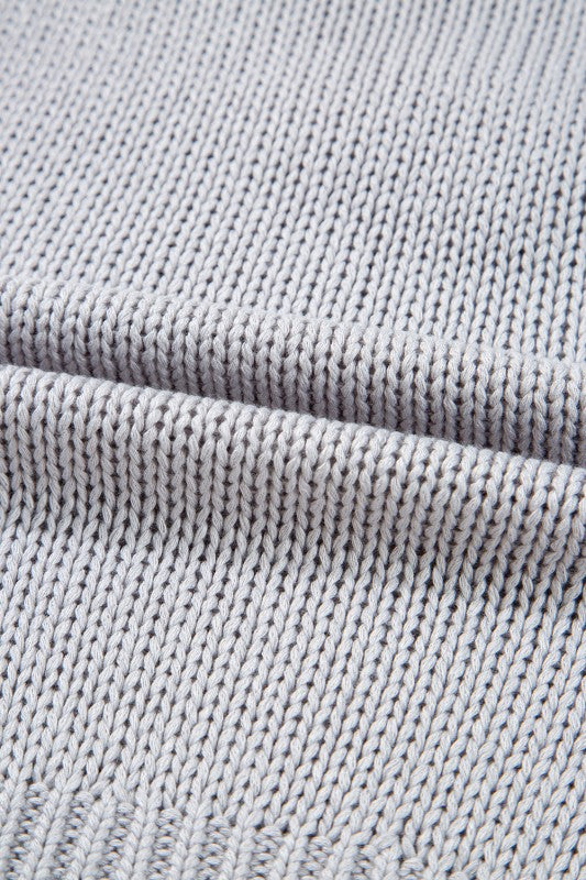 Solid Bow Applique Cap Sleeve Sweater