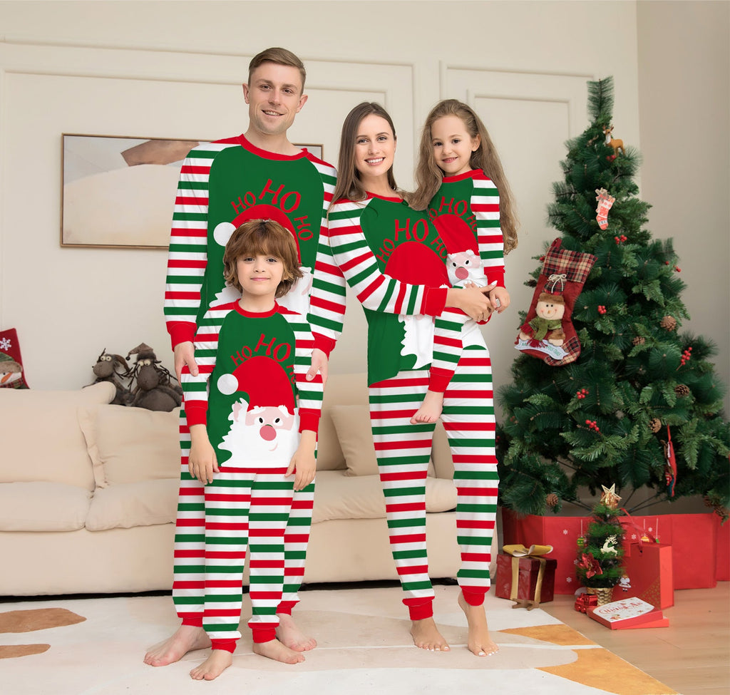 Family Pajamas Matching Sets Red Stripe Xmas Holiday Sleepwear Jammies Long Sleeve PJs Outfits