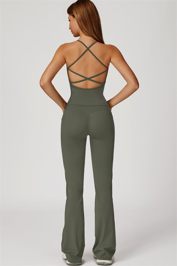 The Propel Crop Top Flared Leggings 2-Piece Set