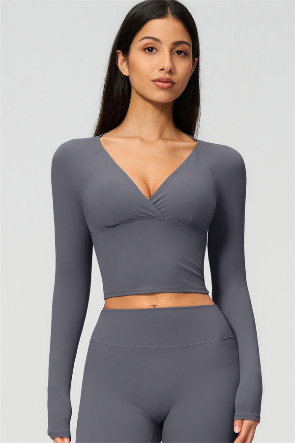 The Lox Long Sleeve Crop top Shorts 2-Piece Set
