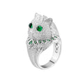 Premium Designer Sterling Silver Simulated Emerald
