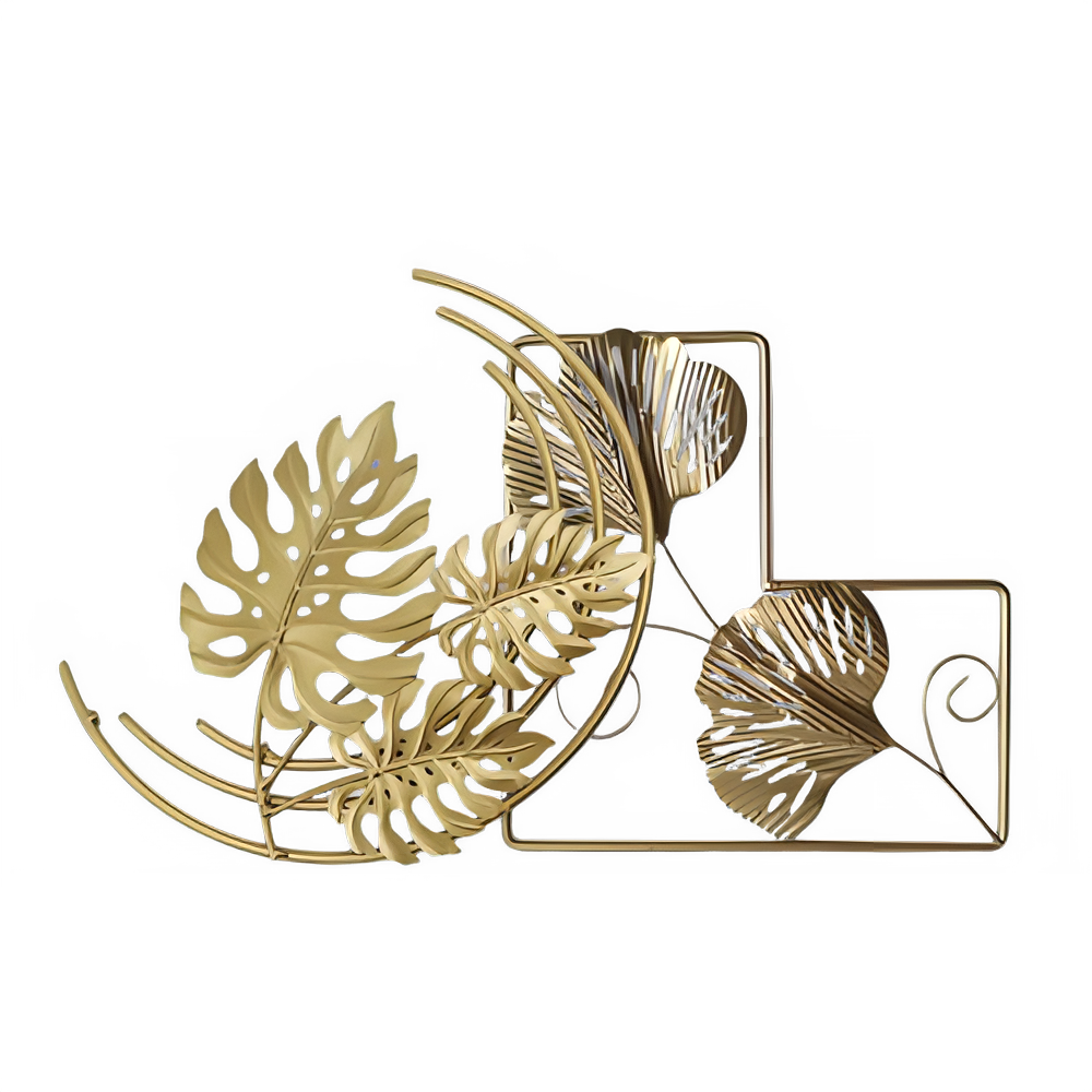 Ginkgo Leaf Metal Wall Decor Pendants Wrought Iron Wall Hanging Ornament Retro Nordic Room Decor Home Decoration Accessories