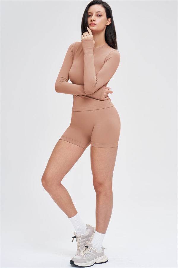 The Whim Long Sleeve T-shirt Shorts 2-Piece Set