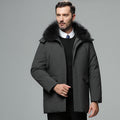 Thick Warm Down Jacket for Elderly Men with Fur Collar
