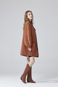Oversized Pompom Sleeve Cardigan