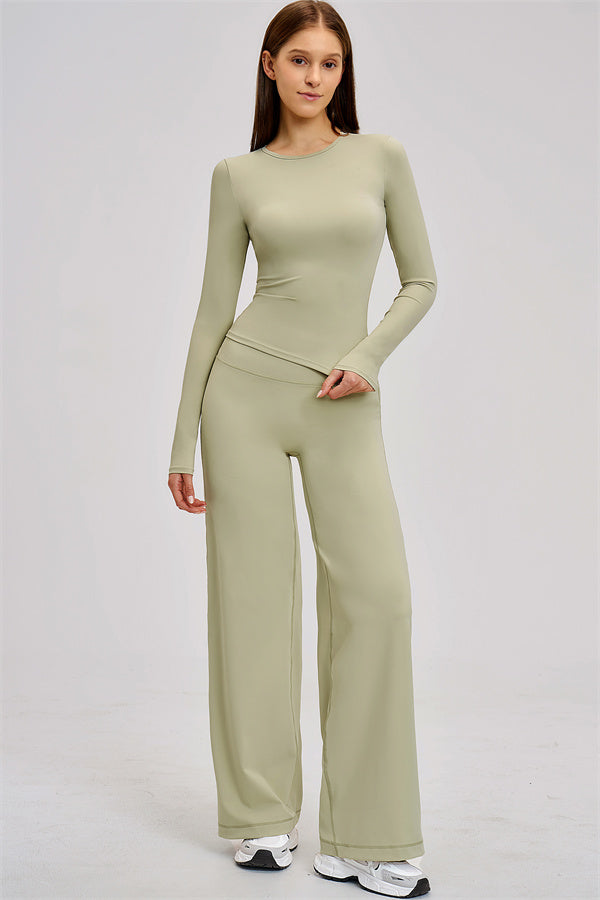 The Dynamic Long Sleeve T-shirt Straight Leg Pants 2-Piece Set