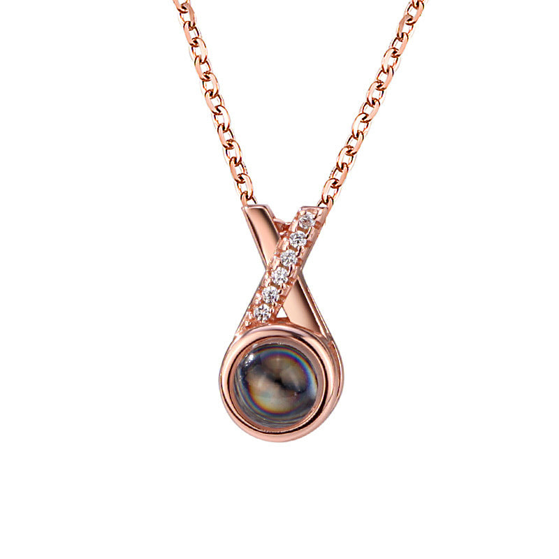 Men's And Women's Fashion Minimalist Clavicle Chain Projection Stone