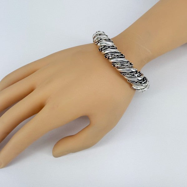 Designer Inspired Two Tone or Silver Finish Stretc
