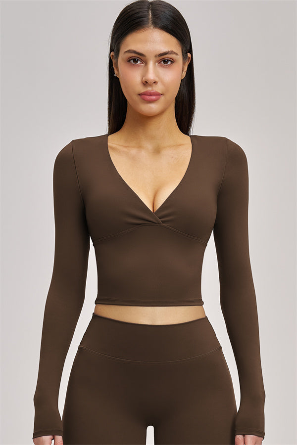The Swoon Long Sleeve Crop top Flared Leggings 2-Piece Set