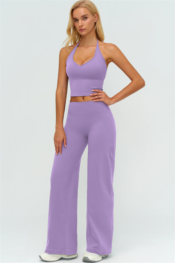 The Twirl Halter Tank Top New Straight Leg Pants 2-Piece Set