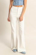 HYFVE Raw Hem High-Waist Washed Flared Jeans