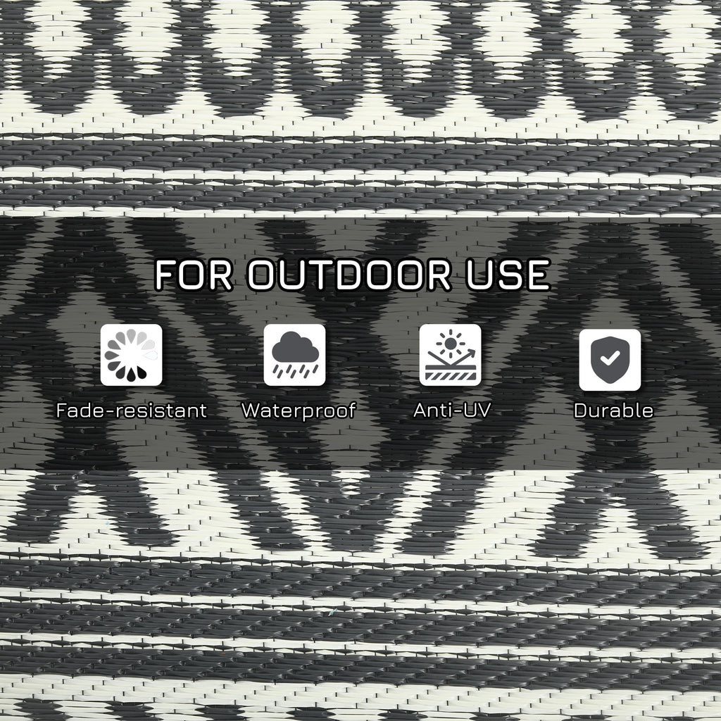 Reversible Outdoor Rug Carpet RV Camping Rugs with Carry Bag