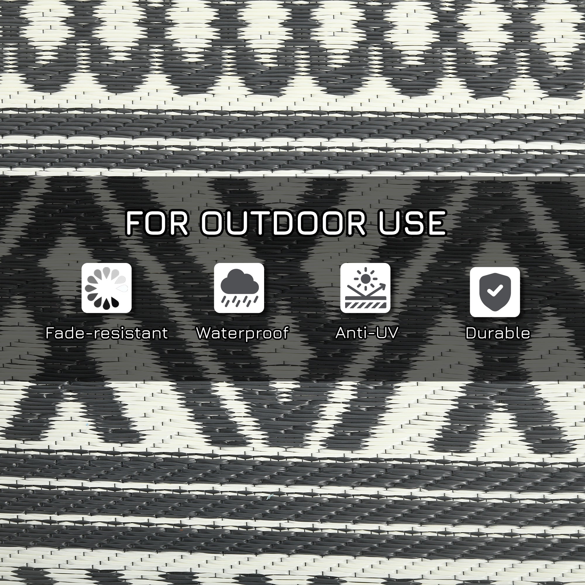 Reversible Outdoor Rug Carpet RV Camping Rugs with Carry Bag