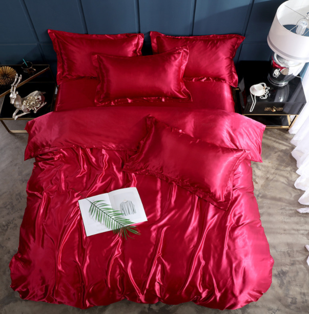 Bed Sheet Quilt Cover Naked Sleep Cool Silk Single Three Piece Set