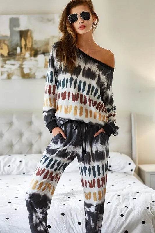 BiBi Tie Dye Print French Terry Top
