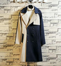 Men's Color Blocking Long Sleeve Double Breasted Jacket
