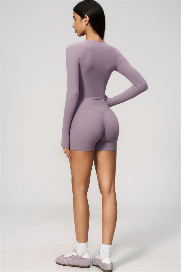 The Lox Long Sleeve Crop top Shorts 2-Piece Set