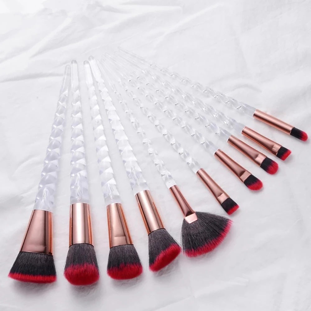 Spiral Red And Black Hair Makeup Brush