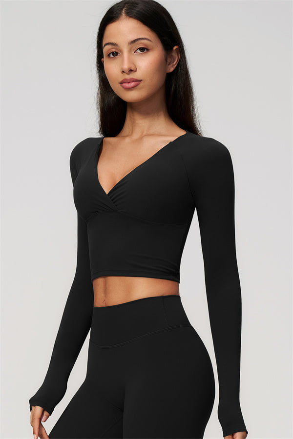 The Lox Long Sleeve Crop top Shorts 2-Piece Set