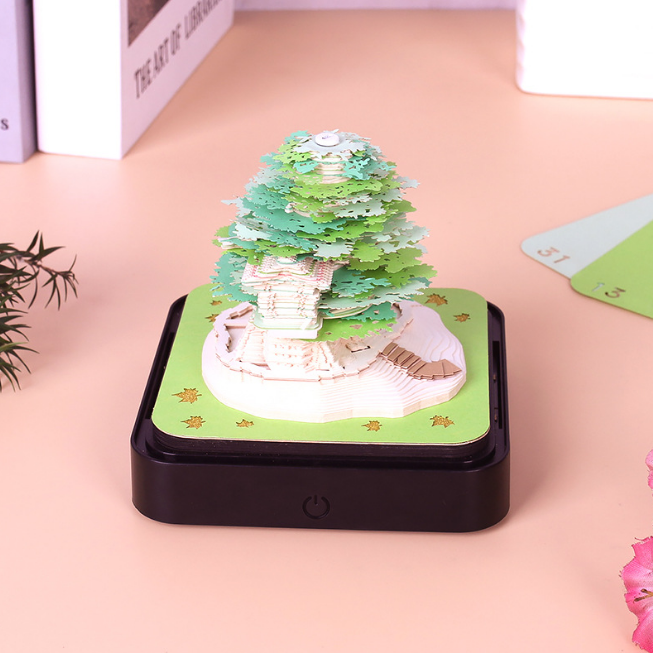 Tree House Paper Carving Notepad Creative Weekly Calendar Earth Calendar