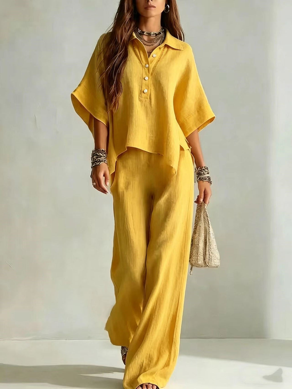 Women's Casual Sleeveless Top & Full-Length Pants Two-Piece Set