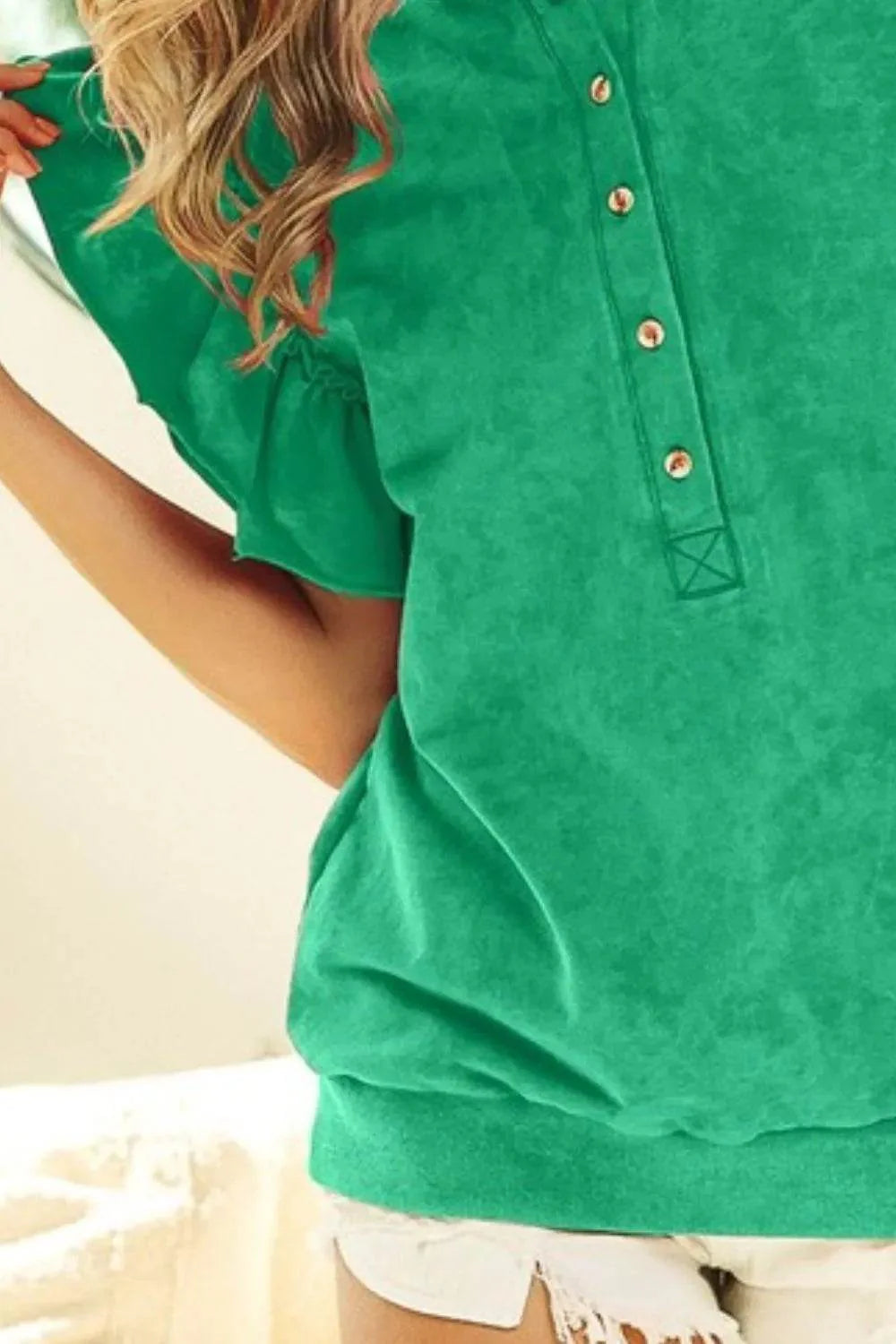 BiBi Mineral Washed Terry Top
