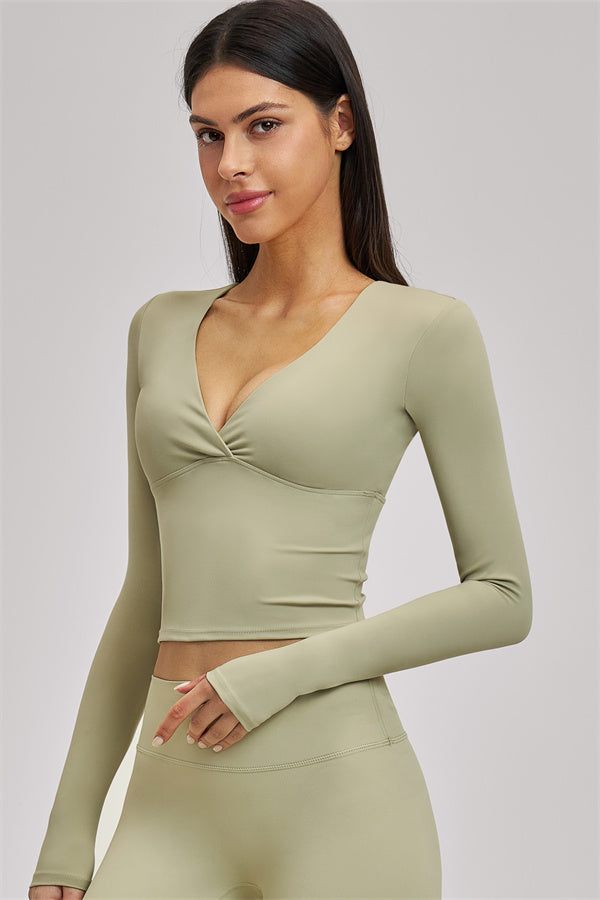 The Swoon Long Sleeve Crop top Shorts 2-Piece Set