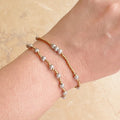 Two Toned Beads Stretch Bracelet Set Of 2