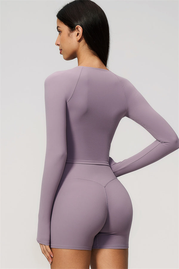 The Lox Long Sleeve Crop top Shorts 2-Piece Set