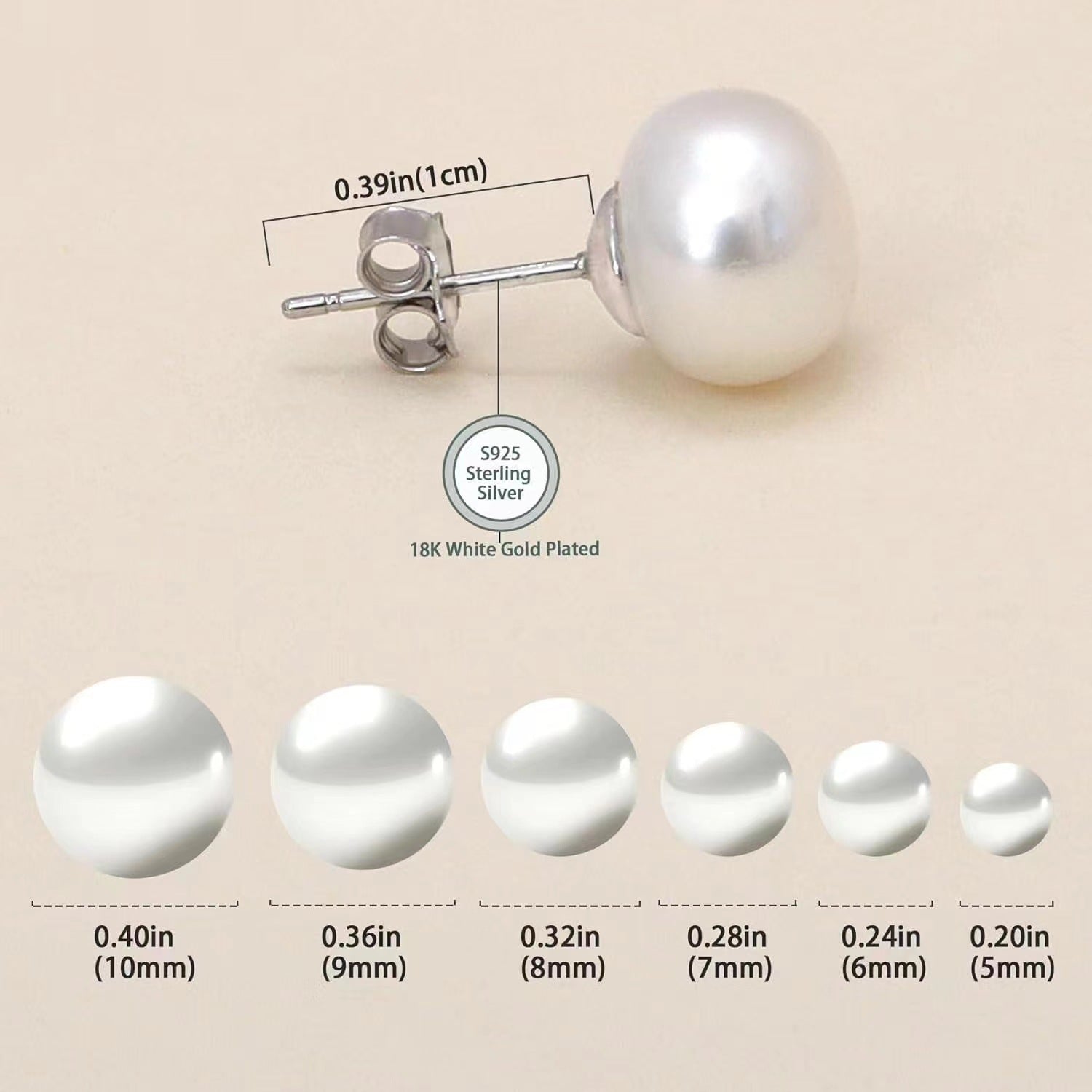 Free S925 Sterling Silver Needle Natural Freshwater Pearl Ear Studs