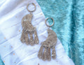 Silver Swirl Moon Statement Earrings