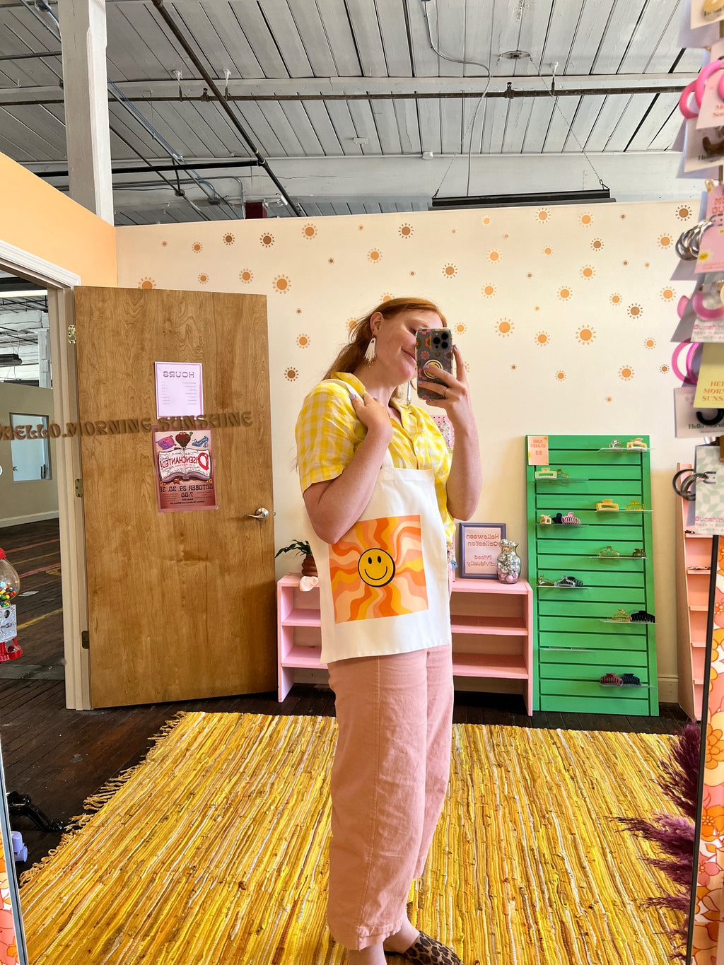 Retro Smiley Face Tote Bag