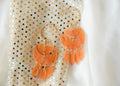 Feather Dangle Statement Earring