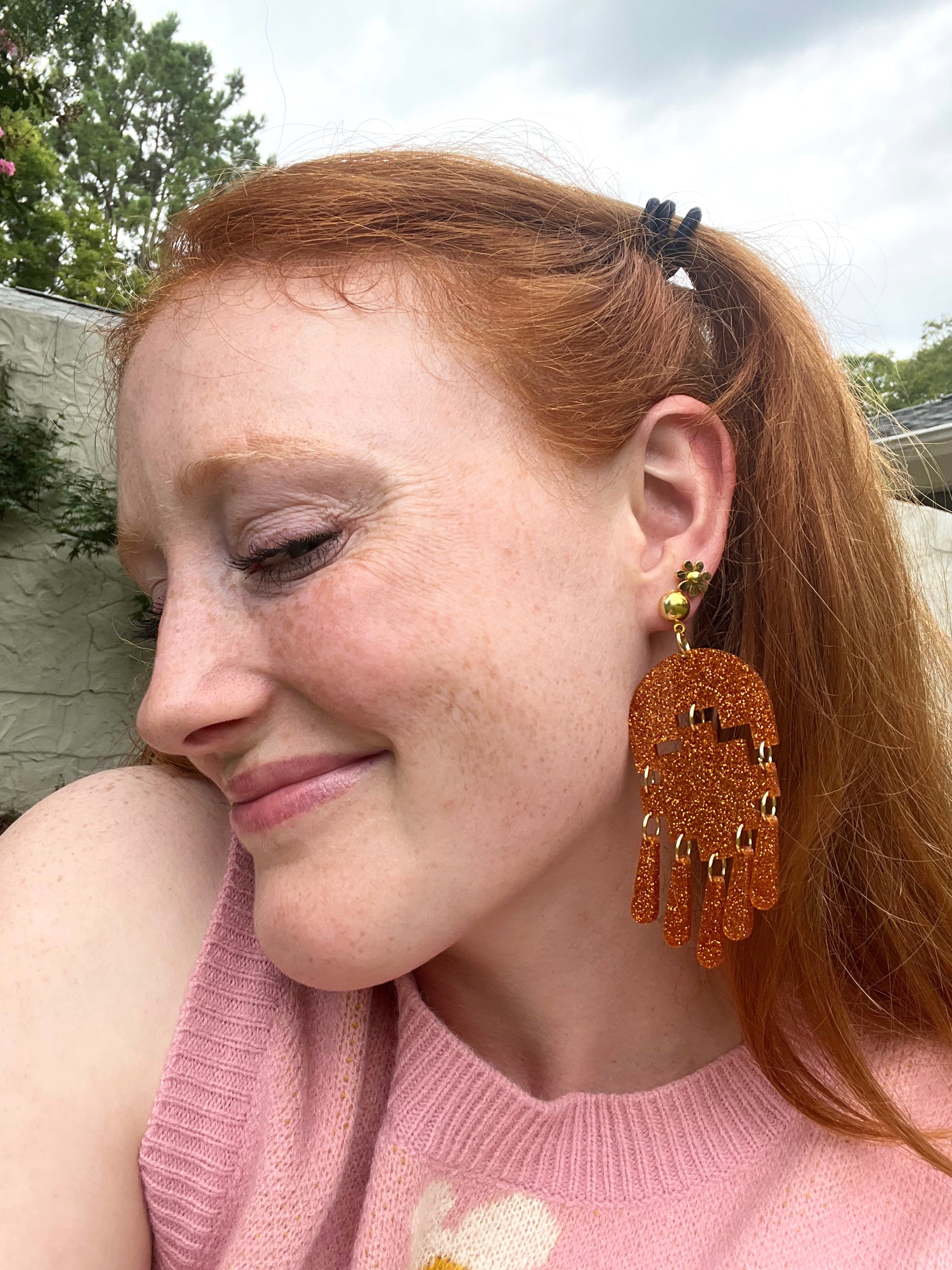 Orange Glitter Statement