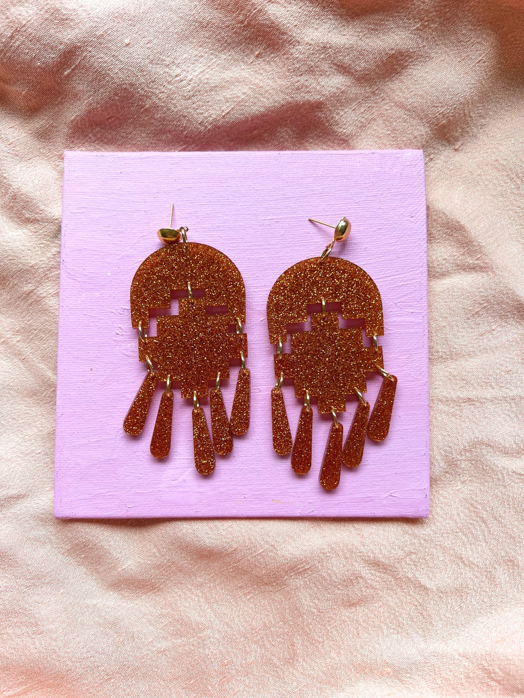 Orange Glitter Statement