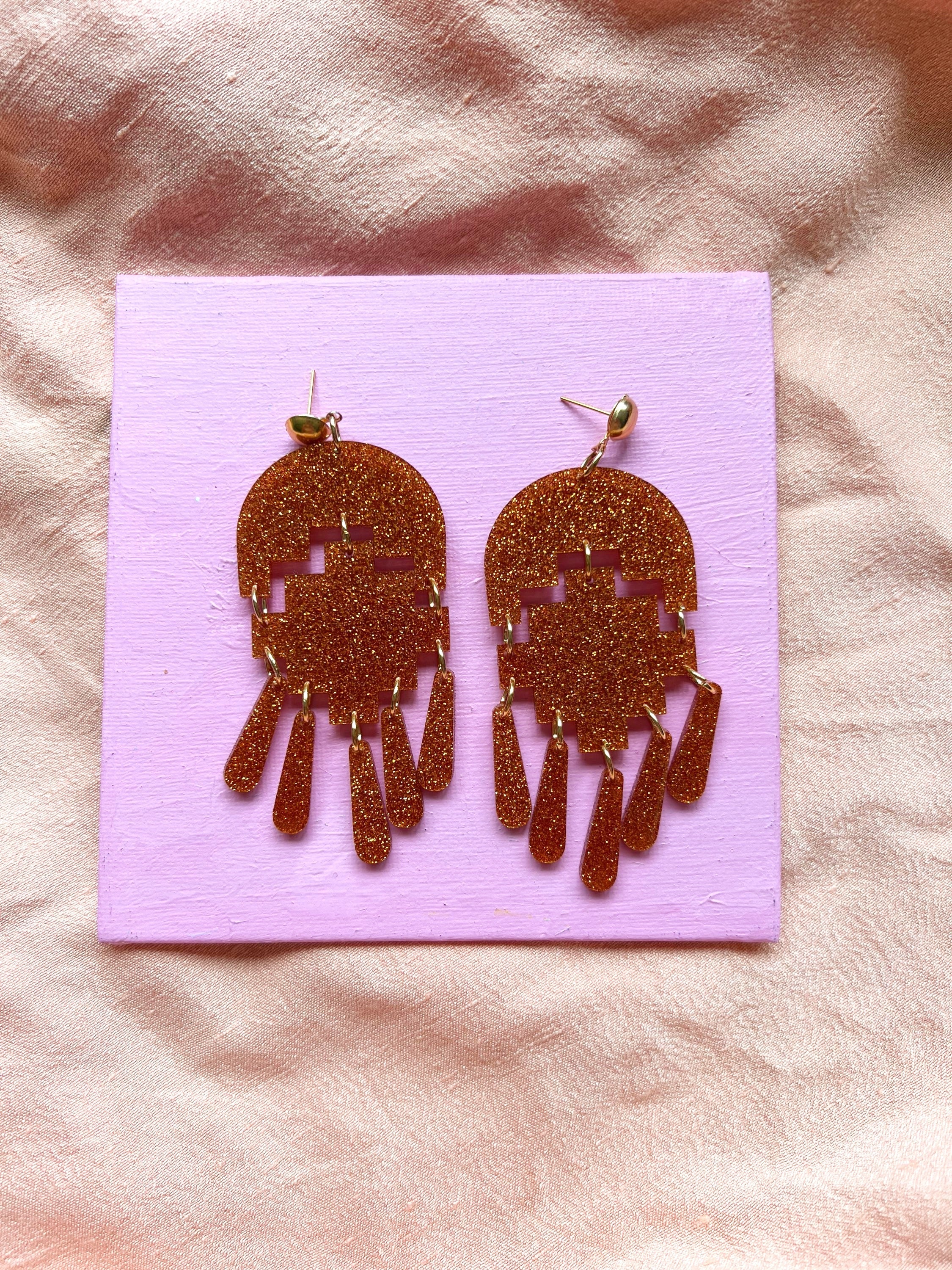 Orange Glitter Statement