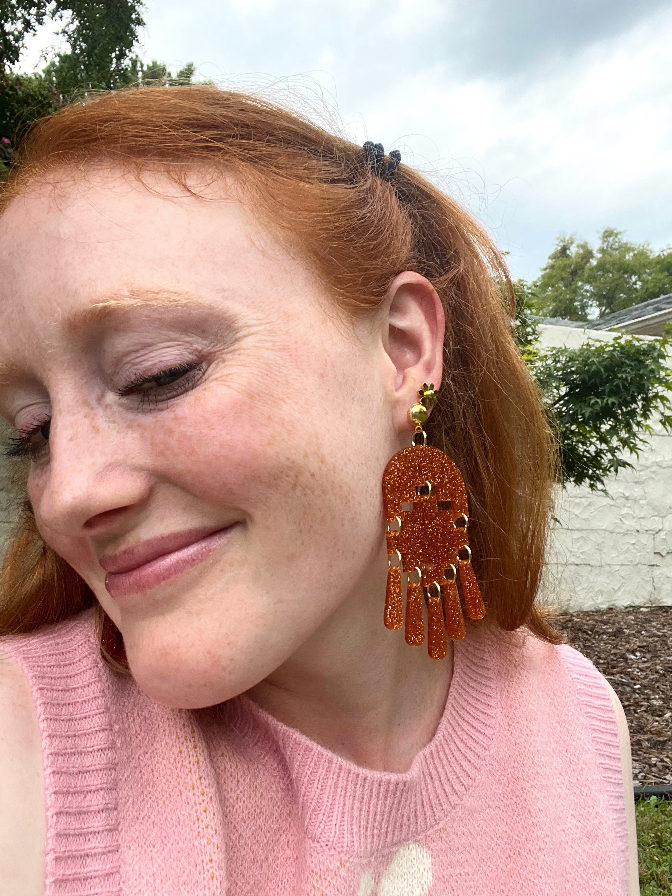 Orange Glitter Statement