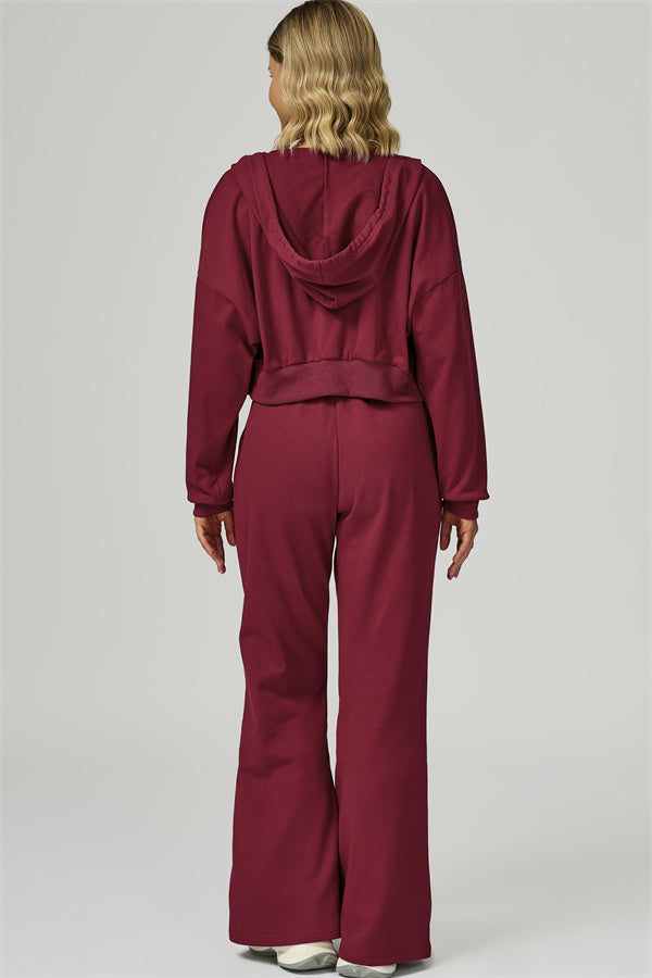 The FlexFit Crop Hoodie Pants 2-Piece Set
