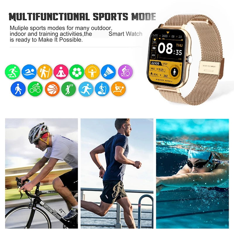 Y13 Smart Watch - 1.69'' Touchscreen Fitness Tracker with Bluetooth Calls, Heart Rate & Sleep Monitoring (Waterproof, Multi-Language)
