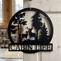 Custom Deer Metal Sign - Personalized Wildlife Forest Name Plate - Housewarming & Wedding Gift