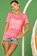 BiBi Burn Out Knit Top with Back Double Twist Detail
