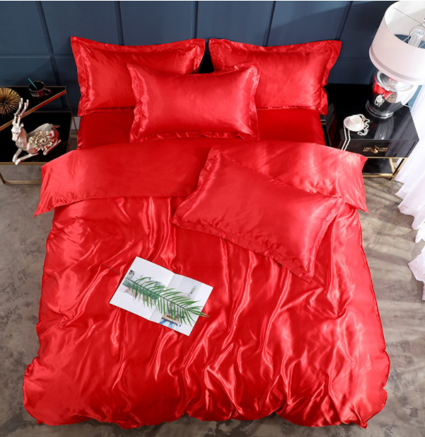 Bed Sheet Quilt Cover Naked Sleep Cool Silk Single Three Piece Set