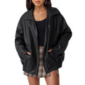 Spring And Autumn European And American Leather Jacket Locomotive Style Loose Top Coat Women