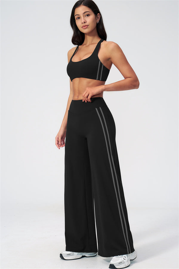 The Evoke Racerback Sports Bra Straight Leg Pants 2-Piece Set
