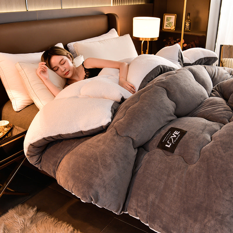 Luxury Winter Thickened Warm Double-sided Milk Velvet Quilt  Fleece