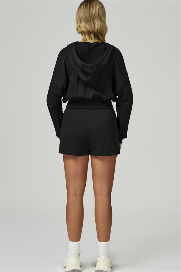 The FlexFit Crop Hoodie Shorts 2-Piece Set