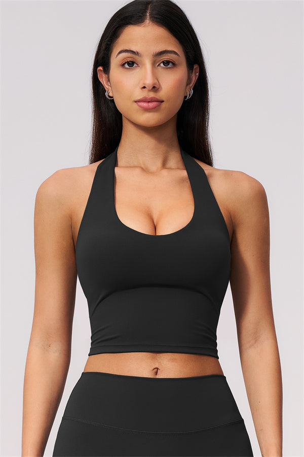 The Twirl Wide Strap Halter Crop Top Shorts 2-Piece Set